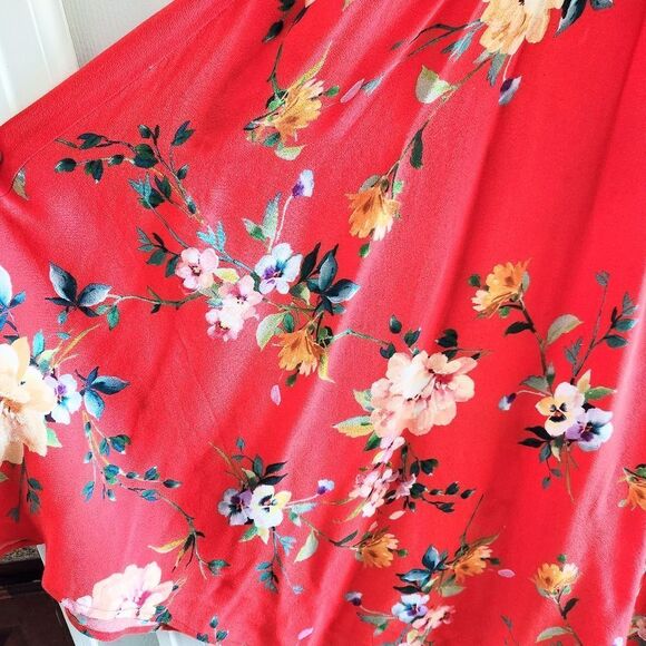 Yumi Kim Nomad Dress SYMPHONY RED Wrap Front Midi-Dress Size Large - Picture 2 of 7